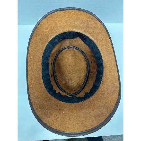 Tan Suede Leather Cobb & Co Bush Hat Very Good Condition Vintage Small - Picture 6 of 6
